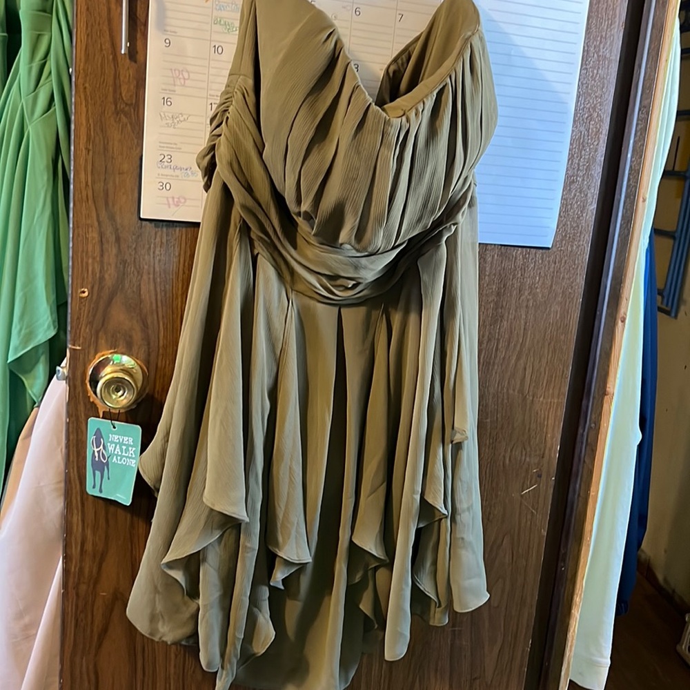 David’s bridal olive dress